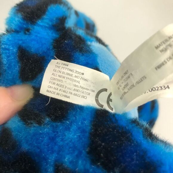 the petting zoo blue leopard big eyes sitting 2014 14 inch plush stuffed animal - Picture 10 of 10
